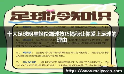 十大足球明星轻松踢球技巧揭秘让你爱上足球的理由